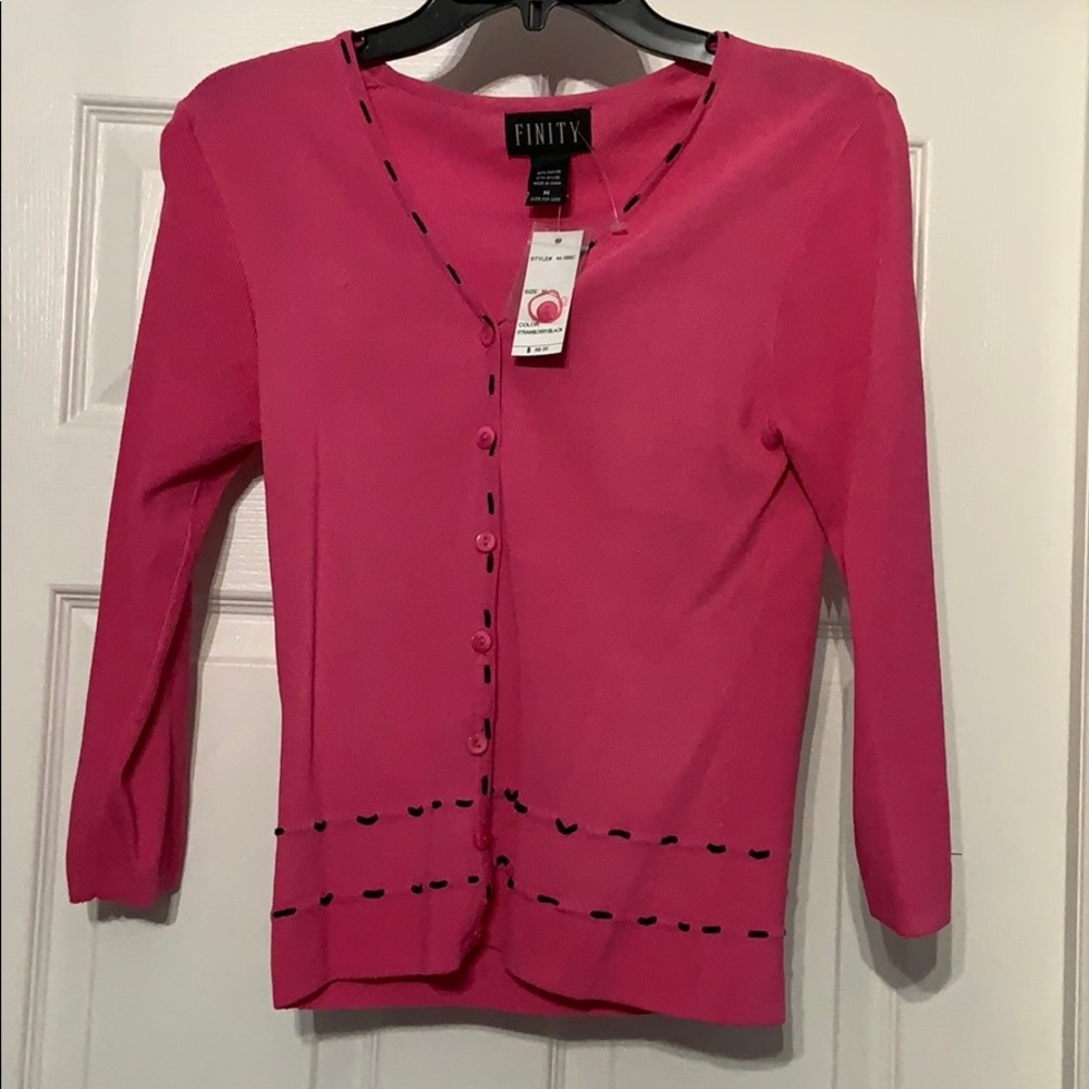 Pink cardigan sweater